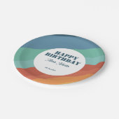 Kleurrijke Retro Groovy Rainbow Happy Birthday Papieren Bordje (Gekanteld)