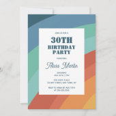 Kleurrijke Retro Groovy Regenboog 30e Verjaardag Kaart (Voorkant)