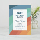 Kleurrijke Retro Groovy Regenboog 30e Verjaardag Kaart (Staand voorkant)