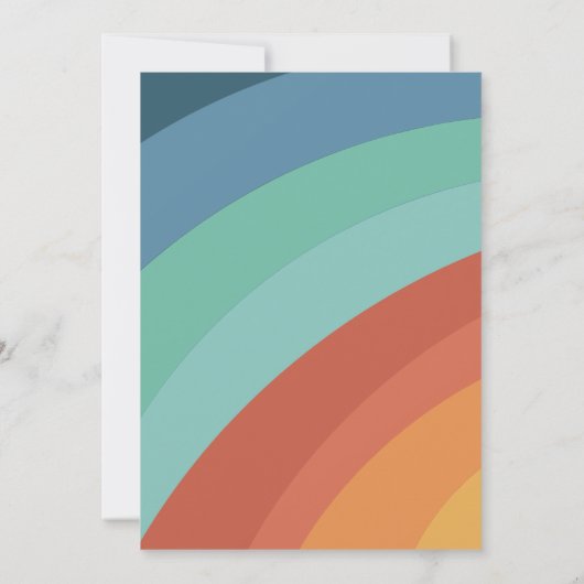 Kleurrijke Retro Groovy Regenboog Bloemen 60ste Ve Kaart (Achterkant)