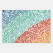 Kleurrijke Retro Groovy Regenboog Bloemen Inpakpapier Vel (Voorkant 3)