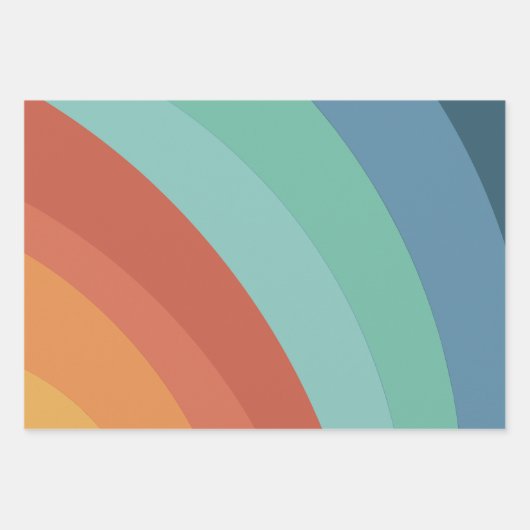 Kleurrijke Retro Groovy Regenboog Bloemen Inpakpapier Vel (Voorkant 2)