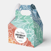 Kleurrijke Retro Groovy Regenboog Bloemen Verjaard Bedankdoosjes (Achterkant)