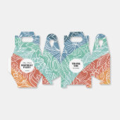 Kleurrijke Retro Groovy Regenboog Bloemen Verjaard Bedankdoosjes (Uitgevouwen)