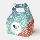 Kleurrijke Retro Groovy Regenboog Bloemen Verjaard Bedankdoosjes (Voorkant Zijde)