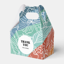 Kleurrijke Retro Groovy Regenboog Bloemen Verjaard Bedankdoosjes