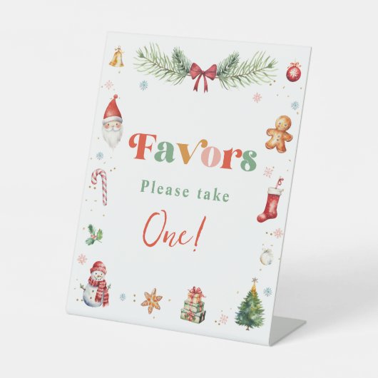 Kleurrijke retro gunsten neem een verjaardag reclamebord met voetstuk (Voorkant)