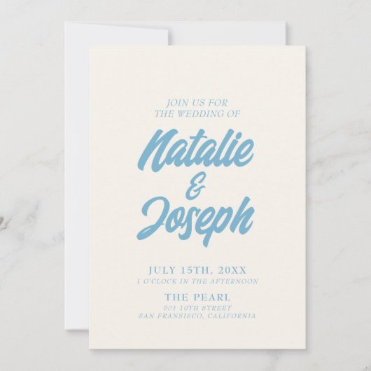 Kleurrijke retro helder modern alles in één bruilo kaart (Voorkant)