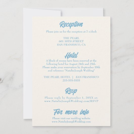 Kleurrijke retro helder modern alles in één bruilo kaart (Achterkant)