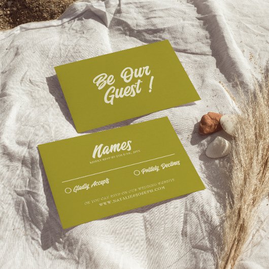 Kleurrijke Retro Heldere Unieke Moderne Bruiloft RSVP Kaartje