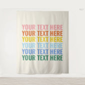 Kleurrijke Retro Herhalende Aangepaste Citaat Wandkleed (Voorkant)