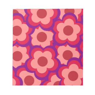 Kleurrijke Retro Hippie Bloem Patroon Notitieblok
