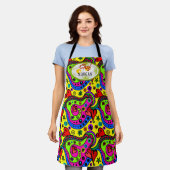 Kleurrijke Retro Hippie Esthetisch Schort (Gedragen)