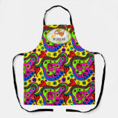 Kleurrijke Retro Hippie Esthetisch Schort (Voorkant)