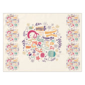 Kleurrijke Retro Holly Jolly Kerstmis Tekst Ontwer Tafelkleed (Voorkant (Horizontaal))