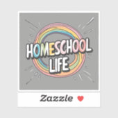 Kleurrijke Retro Homeschool Life Sticker (Vel)