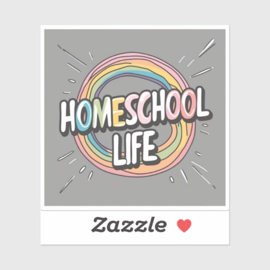 Kleurrijke Retro Homeschool Life Sticker (Vel)