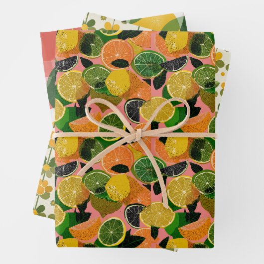 Kleurrijke retro inpakpapier vel (In situ)