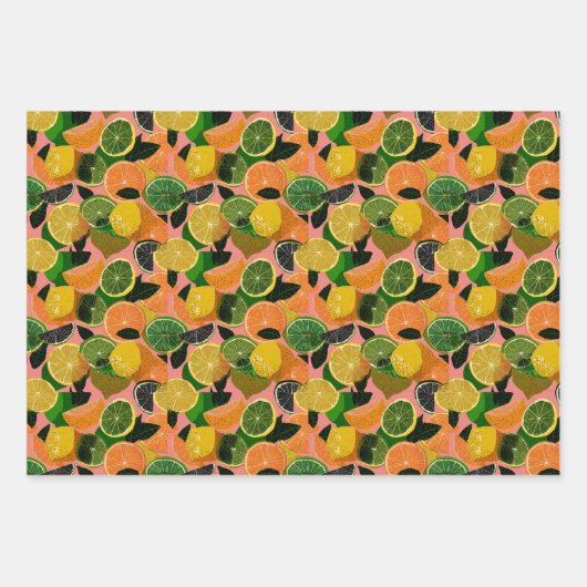 Kleurrijke retro inpakpapier vel (Voorkant)