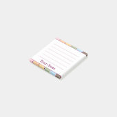 Kleurrijke Retro Jouw naam gevoerd Post-it® Notes (Schuin)