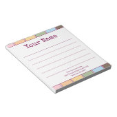 Kleurrijke Retro Jouw Naam Lijnen Notitieblok (Schuin)