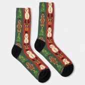 Kleurrijke Retro Kerst Crew Soks Sokken (Rechts)