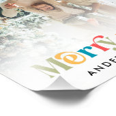 Kleurrijke Retro Kerstmis Familie Foto Afdruk (Hoek)