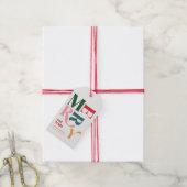 Kleurrijke Retro Kerstmis Merry & Bright Cadeaulabel (Met Touw)