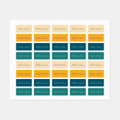 Kleurrijke Retro Kinderen Naam Labels voor Kleding (Vel)