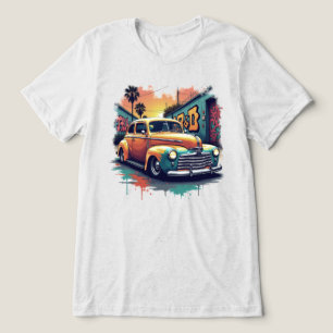 Kleurrijke Retro Kunst uit de Jaren 40 Lowrider Kl Tri-Blend Shirt