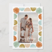 Kleurrijke Retro Lijst foto Feestdagenkaart (Voorkant)