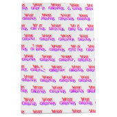 Kleurrijke Retro Merry Christmas Pattern Gift Bag Medium Cadeauzakje (Voorkant)