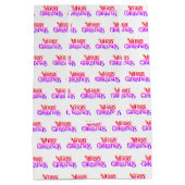 Kleurrijke Retro Merry Christmas Pattern Gift Bag Medium Cadeauzakje (Achterkant)