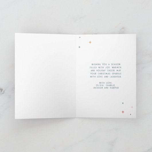 Kleurrijke Retro Merry en Bright Schattige Stars V Kaart (Binnen)