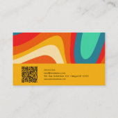 Kleurrijke Retro met QR Visitekaartje (Achterkant)