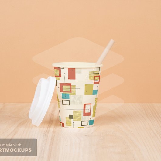 Kleurrijke Retro Mid-Century geometrische vormen Papieren Bekers