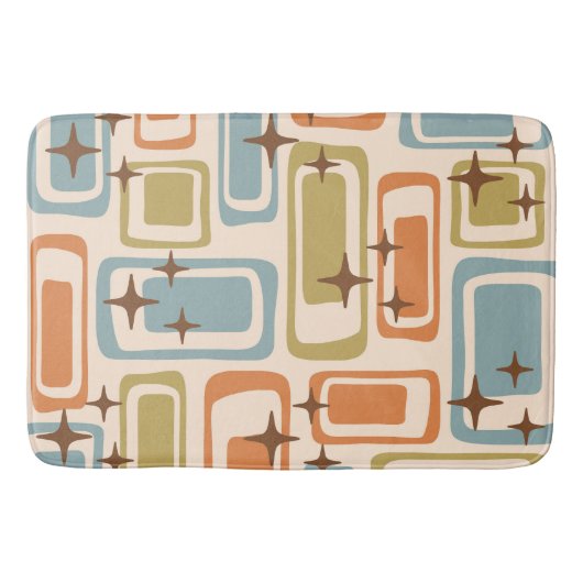 Kleurrijke Retro Mid Century Modern Atomic Abstrac Badmat (Voorkant)