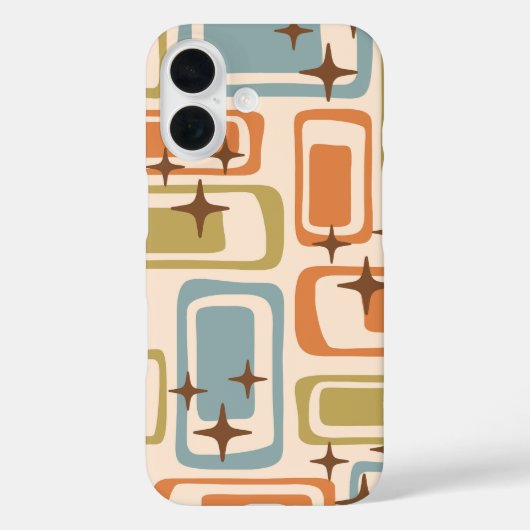 Kleurrijke Retro Mid Century Modern Atomic Abstrac Case-Mate iPhone Case (Achterkant)