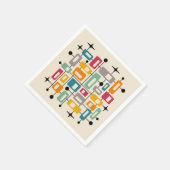 Kleurrijke Retro Mid Century Modern Atomic Abstrac Servet (Hoek)