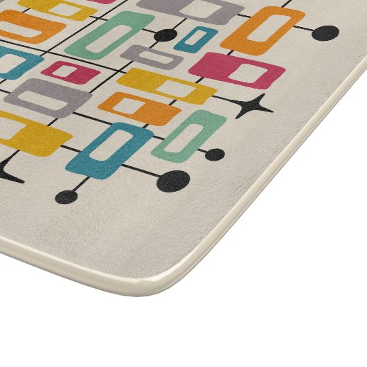 Kleurrijke Retro Mid Century Modern Atomic Abstrac Snijplank (Hoek)