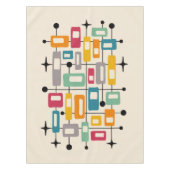 Kleurrijke Retro Mid Century Modern Atomic Abstrac Tafelkleed (Voorkant)