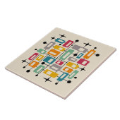 Kleurrijke Retro Mid Century Modern Atomic Abstrac Tegeltje (Zijkant)