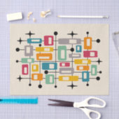 Kleurrijke Retro Mid Century Modern Atomic Abstrac Tissuepapier (Craft)