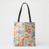 Kleurrijke Retro Mid Century Modern Atomic Abstrac Tote Bag (Voorkant)