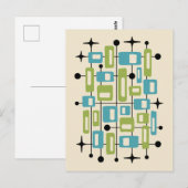 Kleurrijke Retro Midden Jaren Modern Atomische Abs Briefkaart (Voorkant / Achterkant)
