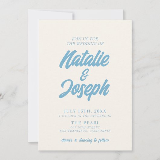 Kleurrijke Retro Minimal Bright Fun Moderne bruilo Kaart (Voorkant)