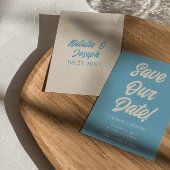 Kleurrijke Retro Minimal Bright Modern Funky Weddi Save The Date