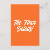 Kleurrijke Retro Minimale Moderne Trouwdetails Informatiekaartje (Achterkant)