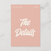 Kleurrijke Retro Minimale Plezier Moderne Bruiloft Informatiekaartje (Achterkant)