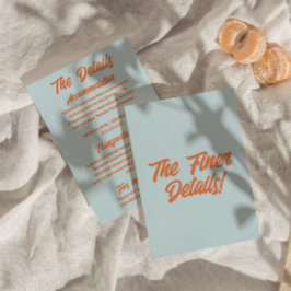 Kleurrijke Retro Minimale Plezier Moderne Huwelijk Informatiekaartje